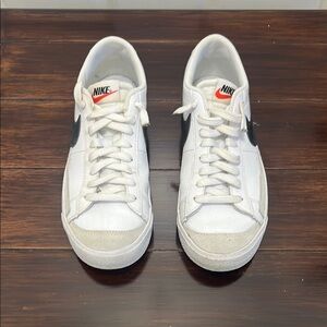 Nike White Blazer Sneakers with Black Swoosh